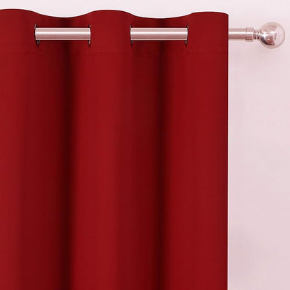 LEMOMO Blackout Curtains 66 x 95 inch/Red Curtains Set of 2 Panels/Thermal - Image 7