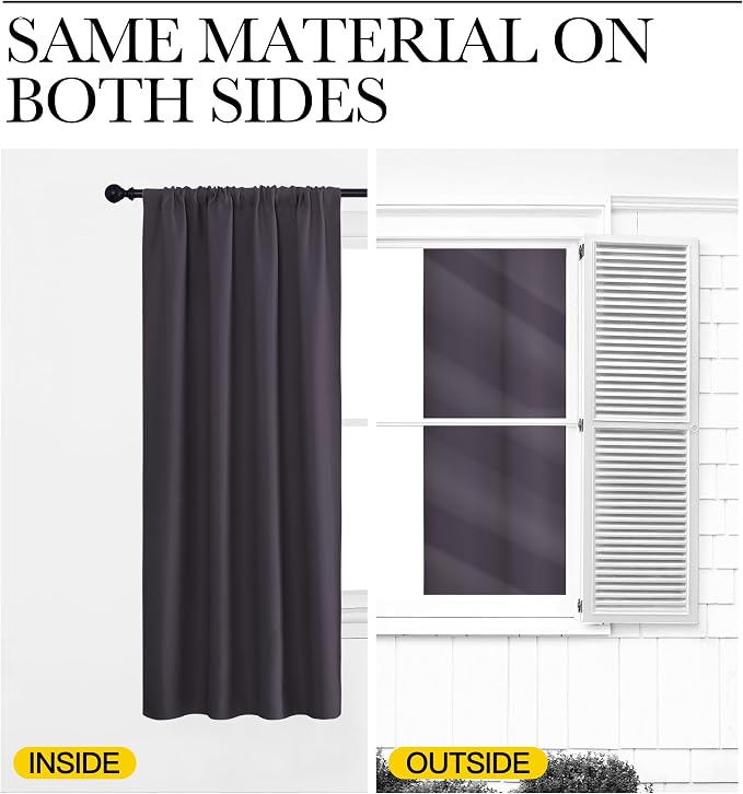 NICETOWN Kitchen Curtains, Short Blackout Curtains & Drapes, Thermal Insulated - Image 5