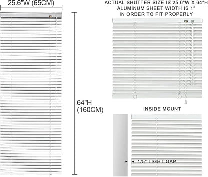 YIIBAII Mini Blinds Suitable for 26" W x 64" H Windows 1" Aluminum Horizontal - Image 6