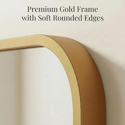 2-Pack 24x30 Inch Matte Gold Bathroom Vanity Mirrors | Flush Mount Deep Set - Image 3