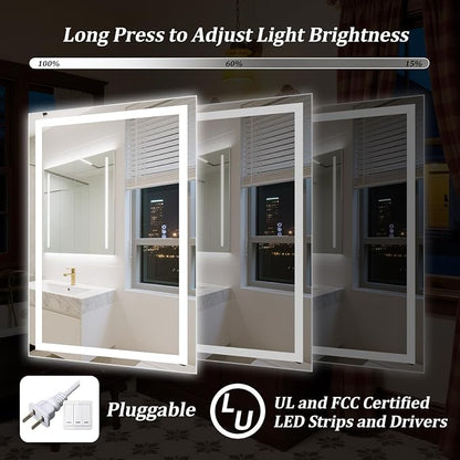 36"x24" Smart LED Bathroom Mirror - Image 4