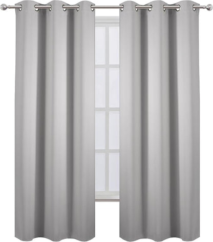 LEMOMO Blackout Curtains 42 x 95 inch/Light Grey Curtains Set of 2 - Image 2