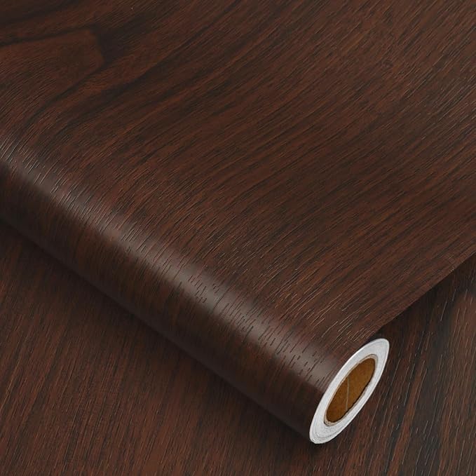 Heroad Peel and Stick Wallpaper Wood Contact Paper Red Brown Wood Grain Contact by HeroadBrand
