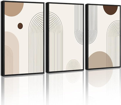 PHOPAGO Boho Wall Art Minimalist Bohemain Framed Wall Printing 11x14in Abstract by PHOPAGO