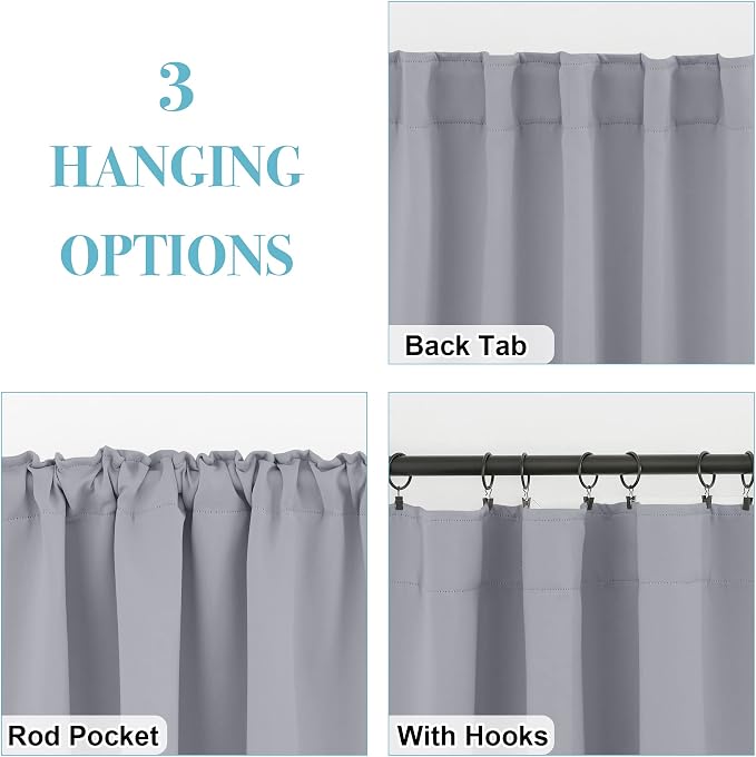 RYB HOME Blackout Curtains for Bedroom, Window Shades Thermal Insulating - Image 2