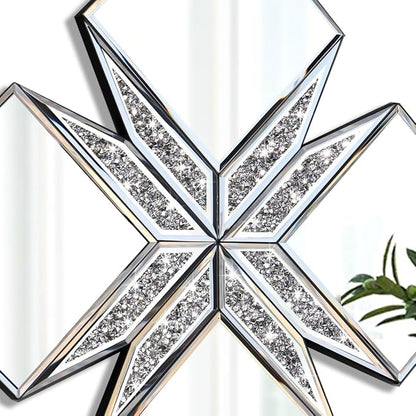Crushed Diamond Decorative Mirror 22.25x22.25” Diamond Shape Glass Wall Mirror - Image 6