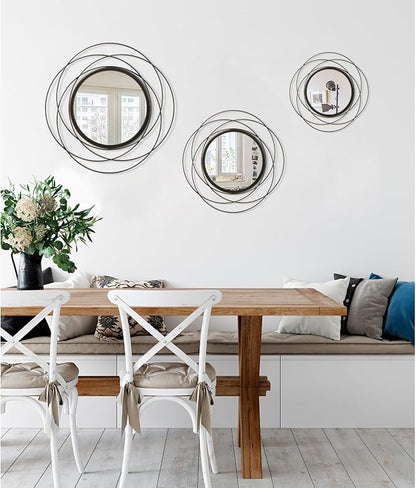 Mirrors Wall Decor Iron Frame Round Art Wall Mirrors Home Decoration Hanging - Image 6