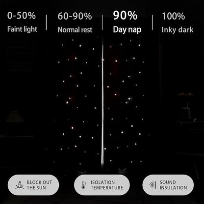 XiDi Pink and Grey Star Blackout Curtains - Image 5