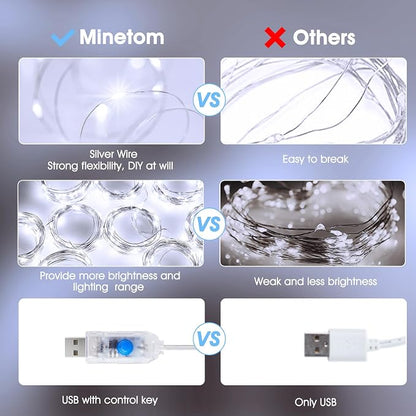 Minetom Curtain Lights, 300 LED Dimmable Fairy Lights - Image 3