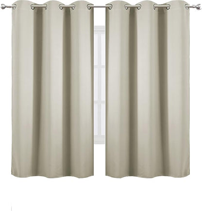 LEMOMO Light Beige Thermal Blackout Curtains/38 x 63 Inch/Set of 2 Panels Room - Image 2