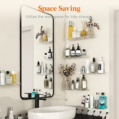 Lifewit Floating Shelves for Bathroom, Acrylic Wall Organizer for Perfume - Image 6