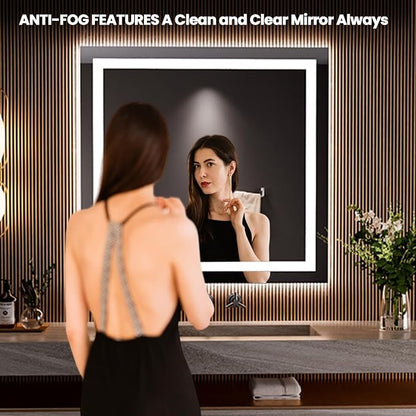 LOAAO 36"x34" LED Bathroom Mirror - Image 2