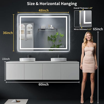 48"x36" LED Bathroom Mirror - Image 8
