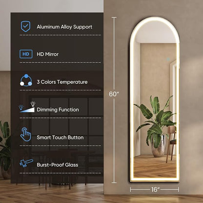 DUMOS Arched LED Mirror Full Length - Image 2