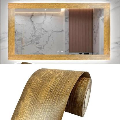 Teemall 10M Black Wood Grain Removable PVC Waterproof Border Wall Decor by Teemall