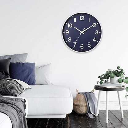 HZDHCLH Wall Clocks Battery Operated, Wall Clock Navy Blue, 14 inch Wall Clock - Image 9