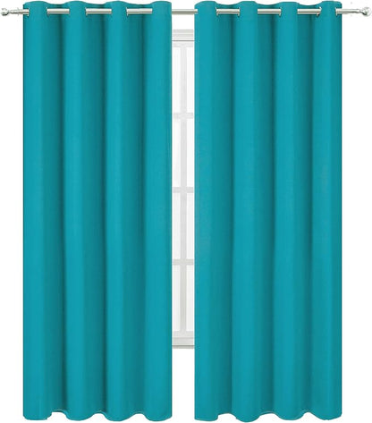 LEMOMO Teal/Turquoise Kids Blackout Curtains - Image 2