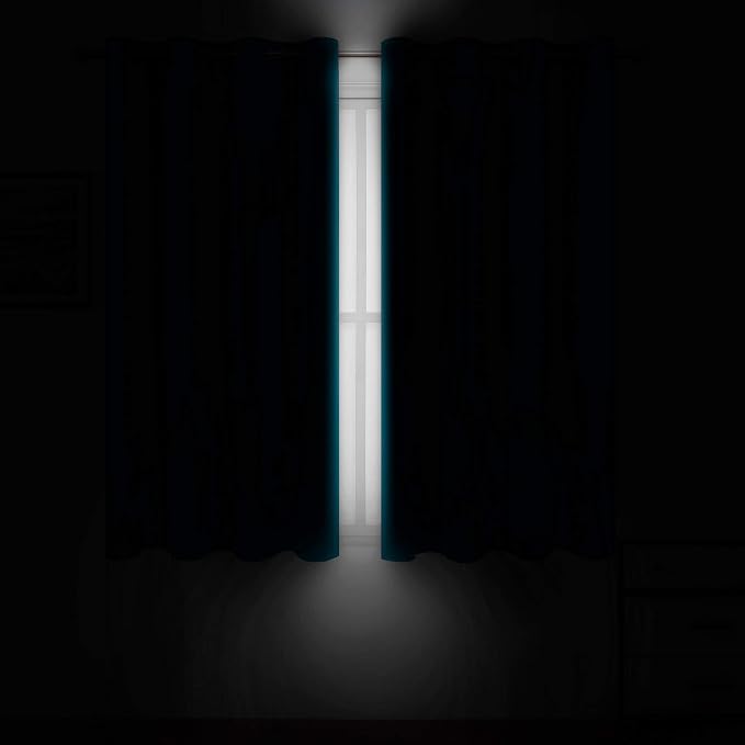 LEMOMO Turquoise Thermal Blackout Curtains/52 x 72 Inch/Set of 2 Panels Room - Image 3