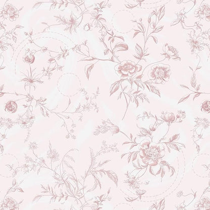 Ismoon Peel and Stick Wallpaper Floral Pink Stick on Wall Paper Vintage French by Ismoon