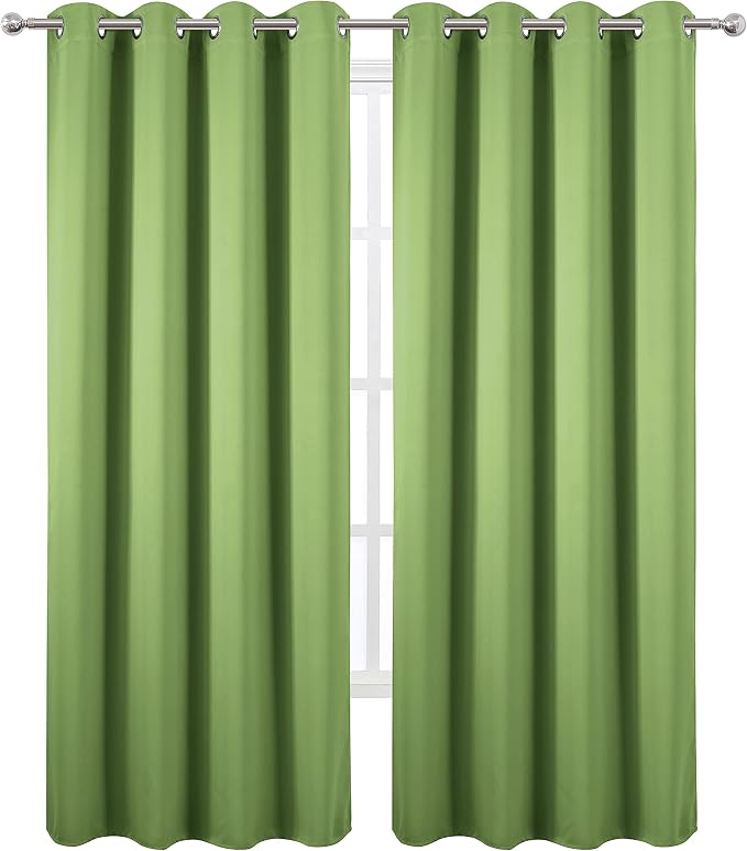 LEMOMO Blackout Curtains 66 x 84 inch/Light Green Curtains Set of 2 - Image 2