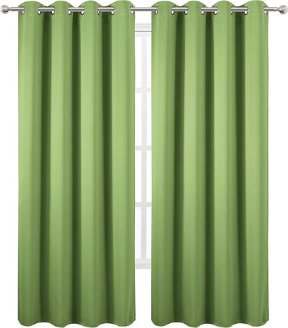 LEMOMO Blackout Curtains 66 x 84 inch/Light Green Curtains Set of 2 - Image 2