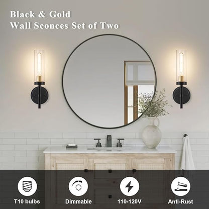 Hardwired Wall Sconces Set of Two, Modern Farmhouse Wall Mount Lights - Image 2