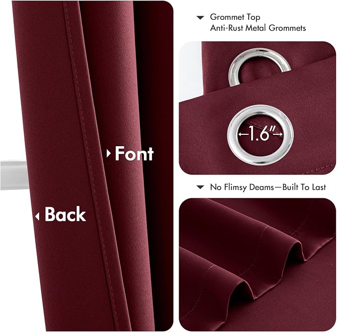 MIULEE Blackout Curtains for Bedroom Living Room 2 Panels, Thermal Insulated - Image 5