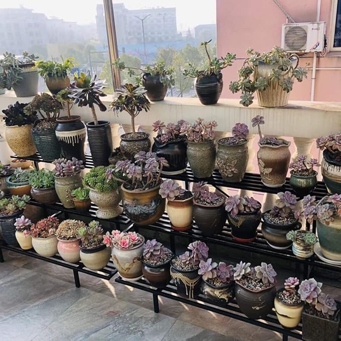 Zhongma Heavy Duty 3 Tier Plant Stand for Home, Garden, Plant Lovers,Metal Storage Rack Shelf/Freestanding Display Stand