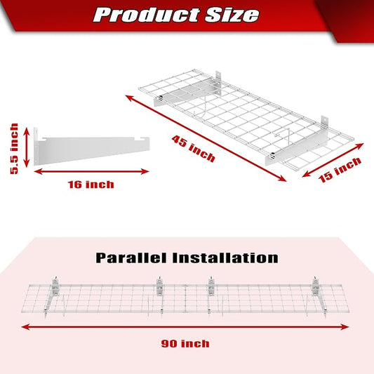 WALMANN 2 Pack Garage Wall Shelves, 45x15 inch Wall Mounted Storage Shelves - Image 2