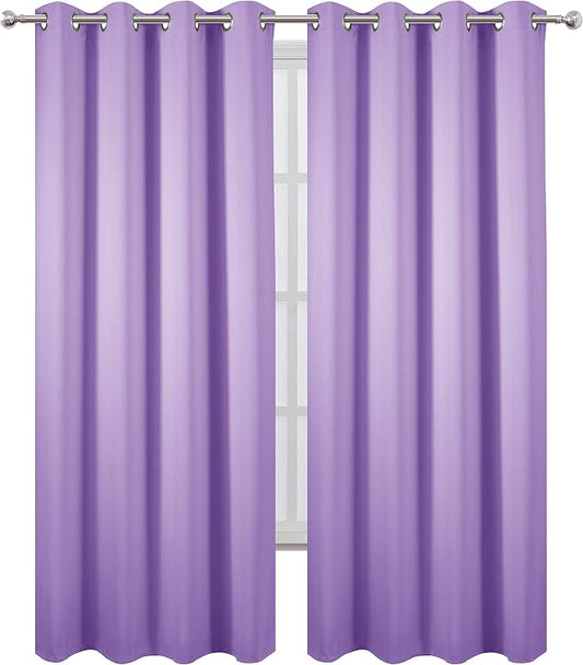 LEMOMO Blackout Curtains 52 x 95 inch/Lavender Curtains Set of 2 Panels/Thermal - Image 2