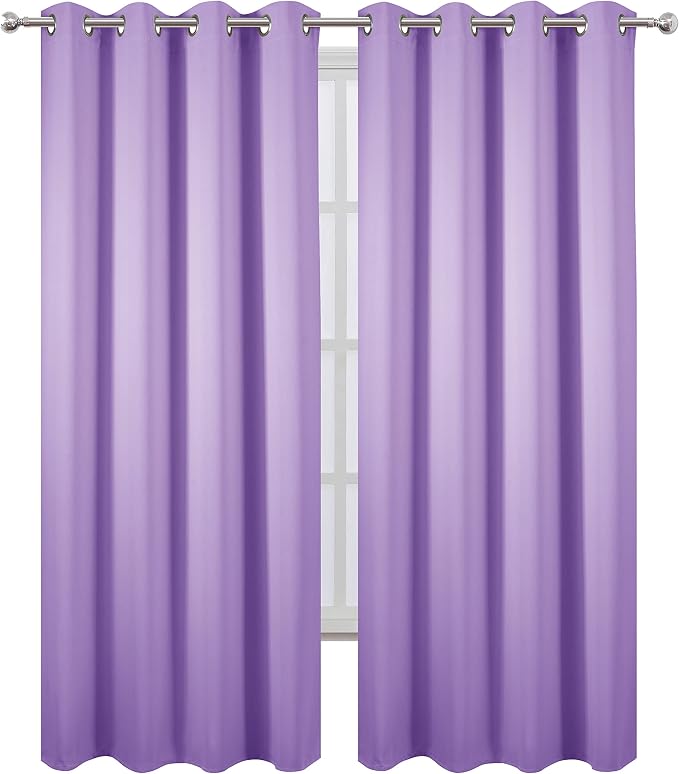 LEMOMO Blackout Curtains 66 x 95 inch/Lavender Curtains Set of 2 Panels/Thermal - Image 2