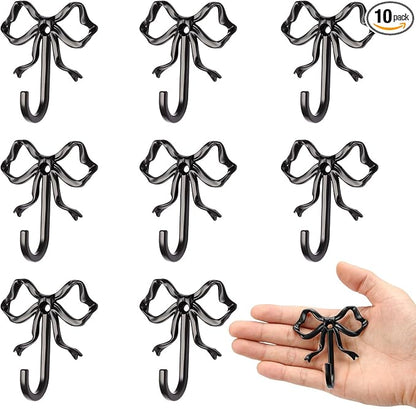 10 Pcs Black Bow Hooks, Bow Hooks by XHIPY