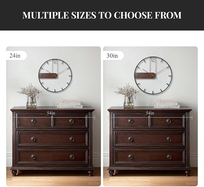 Cuspin 24 Inch Large Wall Clock, Modern Battery Operated Clocks - Image 6