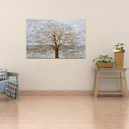 Yihui Arts Hand Painted Abstract Tree Painting - Image 4