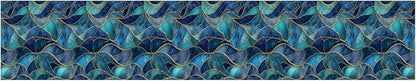 Blue Geometric Mosaic Wallpaper Border 196x4 Inch Peel and Stick Wall Border - Image 8