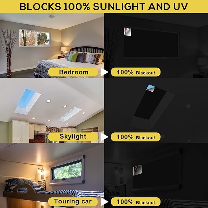 RUseeN Portable Blackout Shades Travel Window Blackout Curtains, 100% Blackout - Image 5