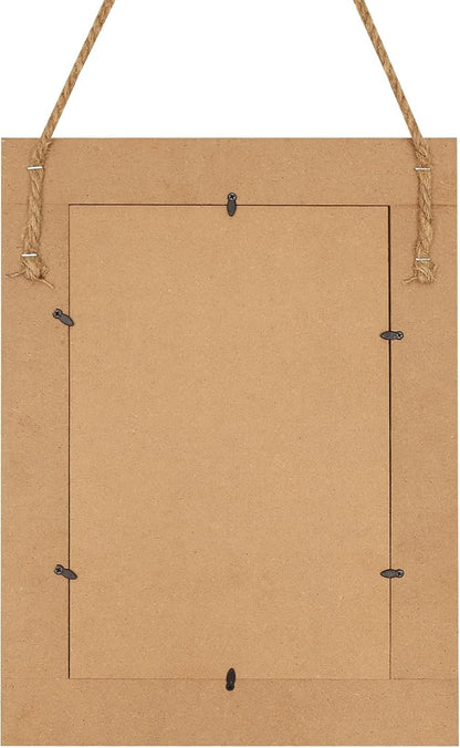 Rectangle Wall Mirror for Bathroom, Distressed White Wood Decor - Image 7