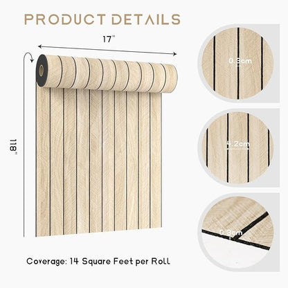 VEELIKE White Oak Wood Wall Panels Peel and Stick Foam Slat Wall Panel - Image 9