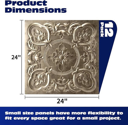 Art3dwallpanels 12 Pack Drop Ceiling Tiles, 24 x 24 Inch High Grade PVC 3D Wall - Image 2