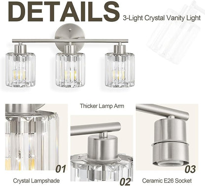 Crystal Bathroom Light Fixtures, Bathroom Lighting Fixtures Over Mirror - Image 4