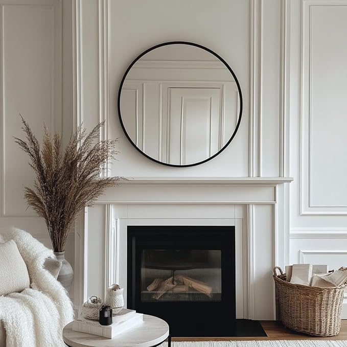 Oruii Round Mirror, Circle Wall Mirrors Metal Frame, Living Room - Image 8
