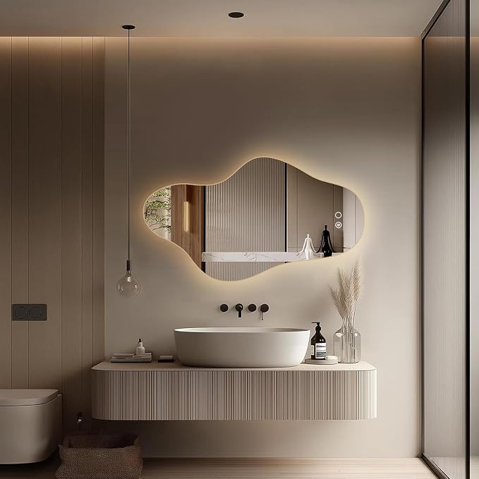 Modern Irregular LED Bathroom Mirror - Image 2