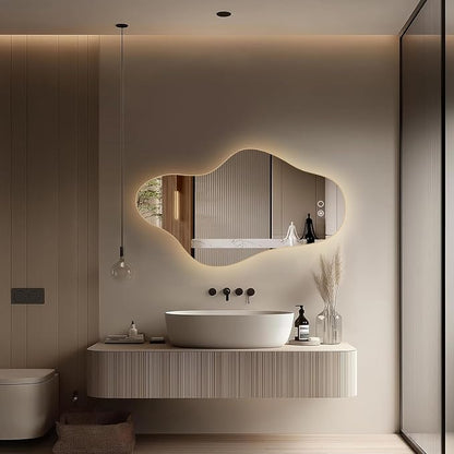 Modern Irregular LED Bathroom Mirror - Image 2