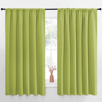 NICETOWN Blackout Curtains for Bedroom, Fresh Green, 1 Pair, 62 by 63-inch by NICETOWN