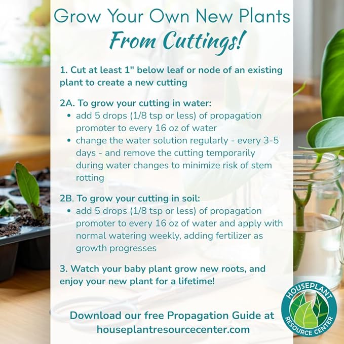 Houseplant Prop Drops - Propagation Promoter & Root Growth Hormone | Root Stimulator for Cuttings | Supports Stronger, Healthier Plants | Easy-to-Use Liquid Formula for Water & Soil Propagation | 8oz