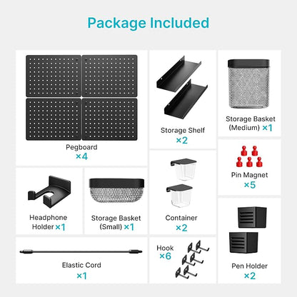 PEGZONE Pegboard Wall Organizer Combination Kit, Overall 33.1"x25.4" Metal - Image 3