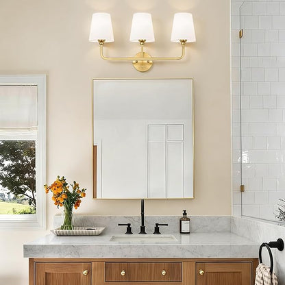 MOKATNG Bathroom Light Fixtures, 3-Light Brushed Gold Vanity Lights, Bathroom - Image 3