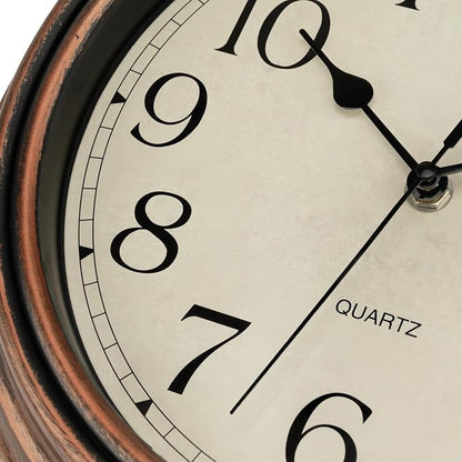 Foxtop Vintage Copper Wall Clock 12 Inch Silent Non Ticking Battery Operated - Image 8