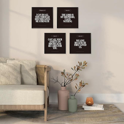 Locomiss Black Christian Wall Art Decor Posters, Minimalist Jesus Scripture - Image 5