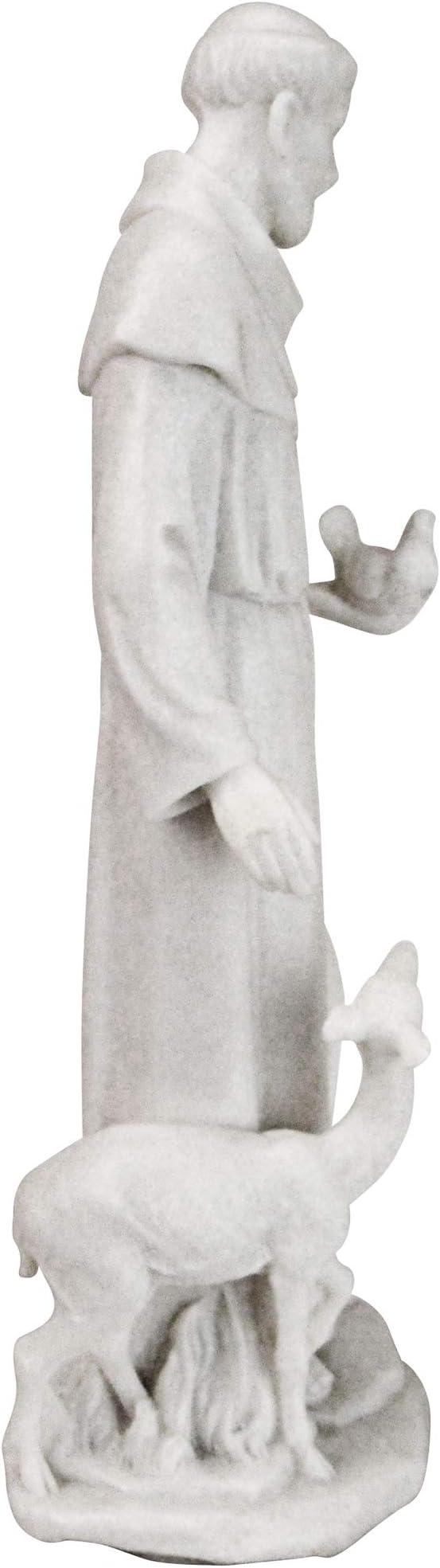 Design Toscano Francis of Assisi, Patron of Animals Religious Statue Figurine, 11 inches tall, Cast Marble Resin, White Finish